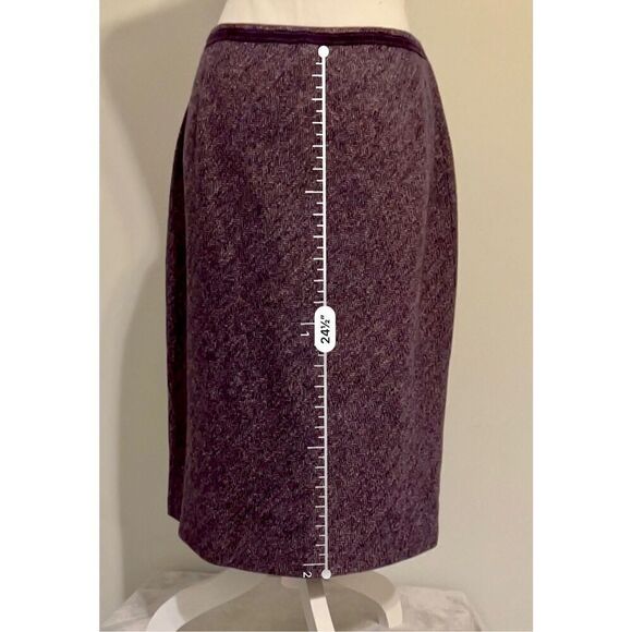 Brooks 346 Wool Silk Blend Purple MIDI Skirt 8 - Picture 6 of 7